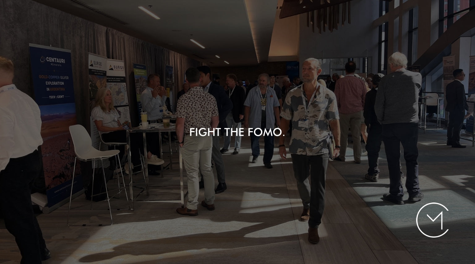 Chad McMillan at a capital markets conference, illustrating the importance of managing FOMO when buying and selling stocks.