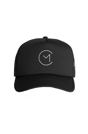 CM FOAM TRUCKER CAP - White on Black